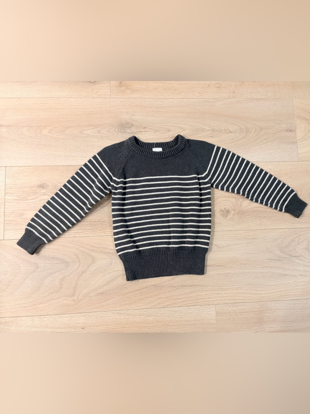 Jamie Kay Striped Crewneck Sweater - Charcoal and Cream